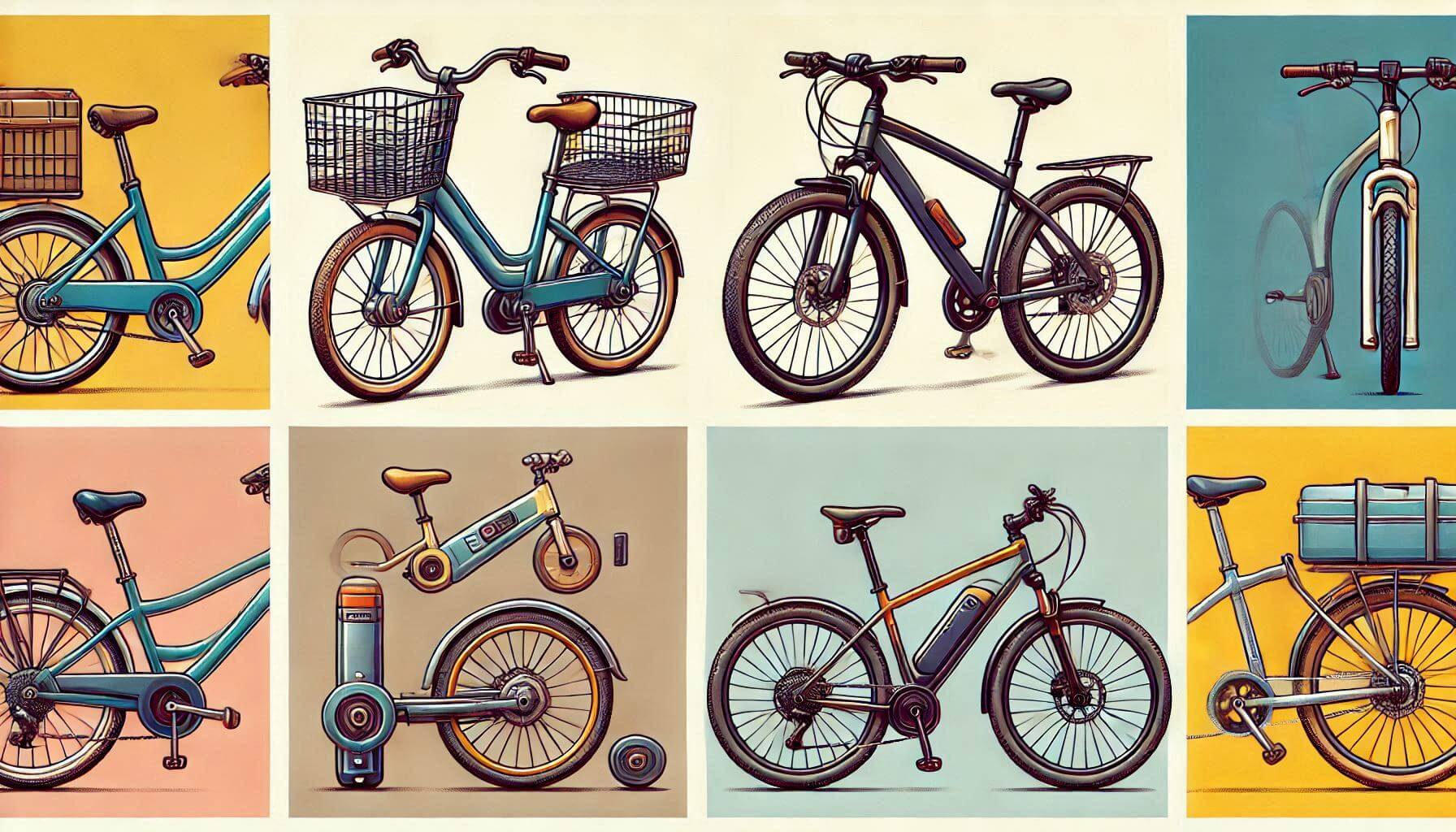 Collage of bicycles
